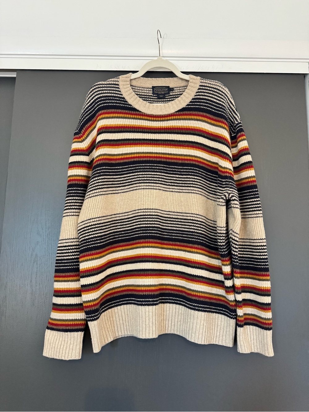 Men’s Pendleton Merino Crew Striped Sweater sz XL
